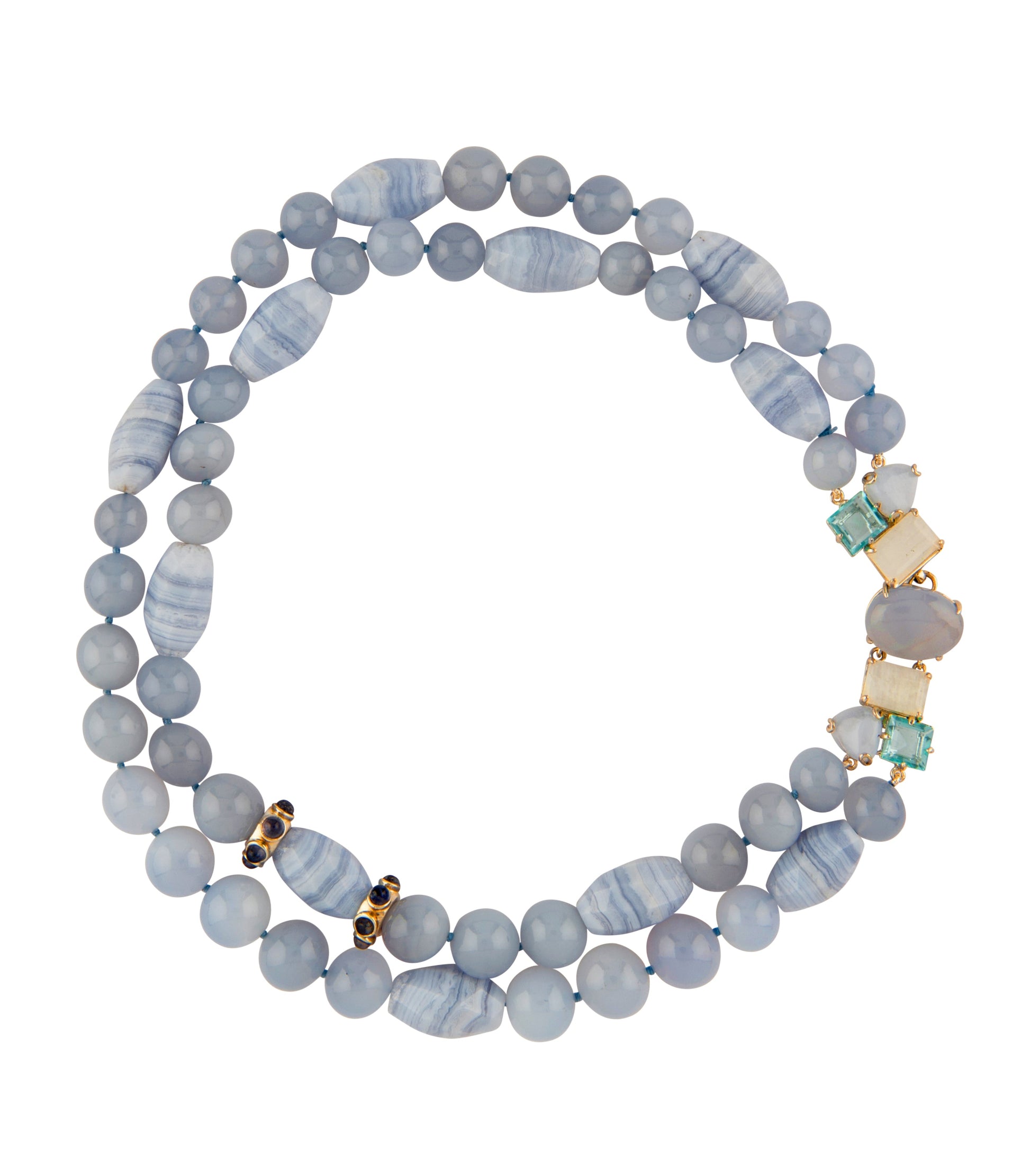 BOUNKIT JEWELRY-Lace Agate Moonstone Necklace-BLUE