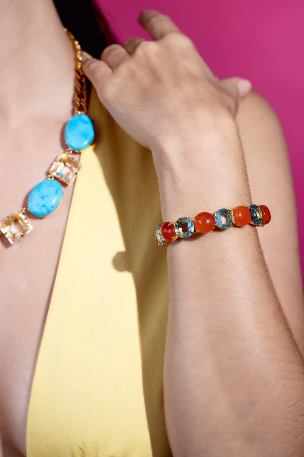 BOUNKIT JEWELRY-Turquoise Quartz Necklace-BLUE