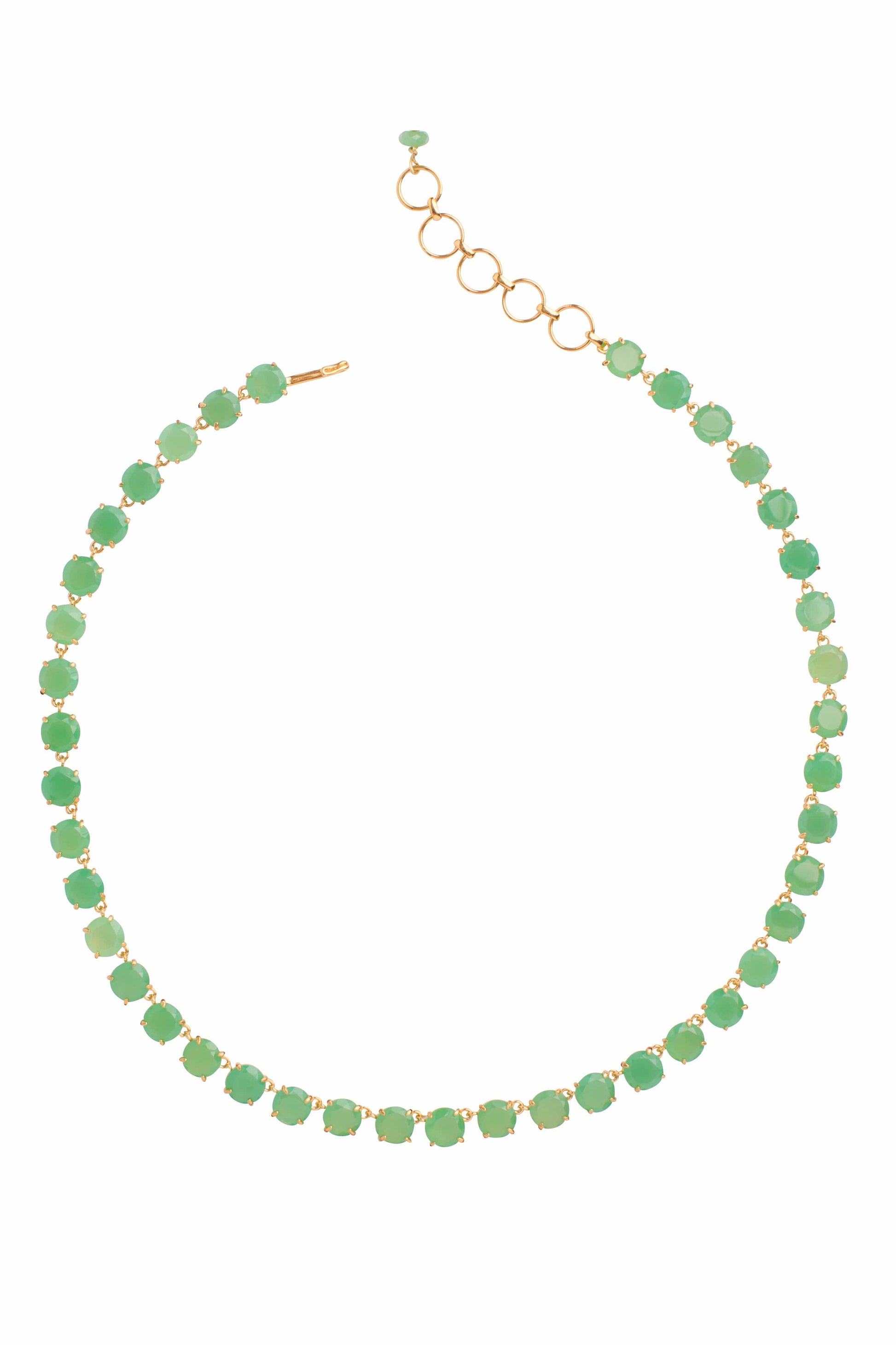 BOUNKIT JEWELRY-Chyrsoprase Riviere Necklace-GREEN