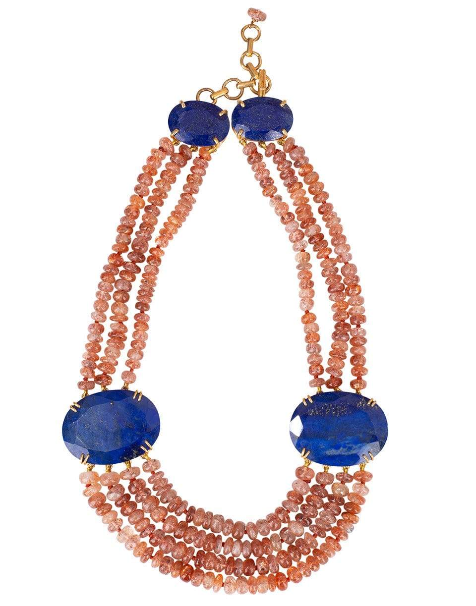 BOUNKIT JEWELRY-Sunstone and Lapis Necklace-IOLITE