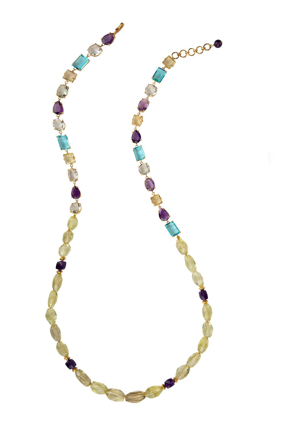 BOUNKIT JEWELRY-Blue Quartz Amethyst Anita Necklace-LEMON