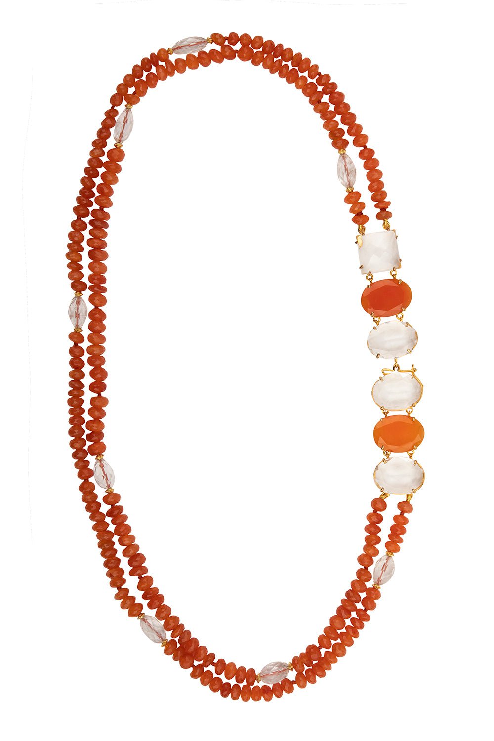BOUNKIT JEWELRY-Carnelian Quartz Clementine Necklace-ORANGE
