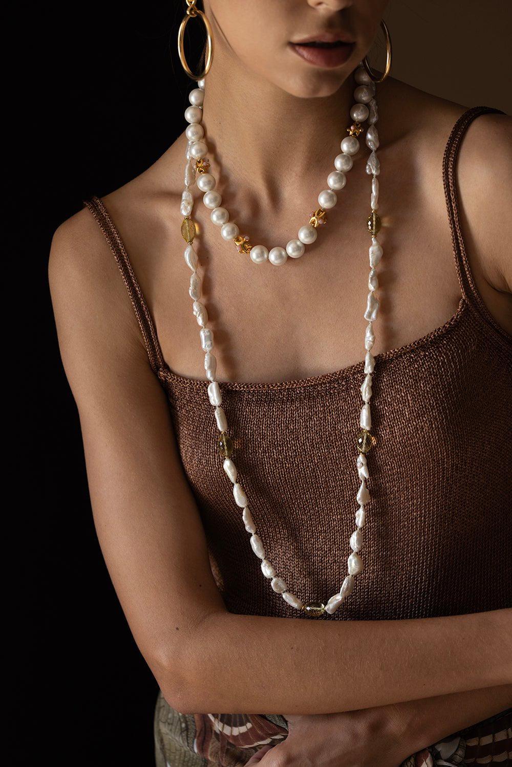 BOUNKIT JEWELRY-Seashell Necklace-PEARL