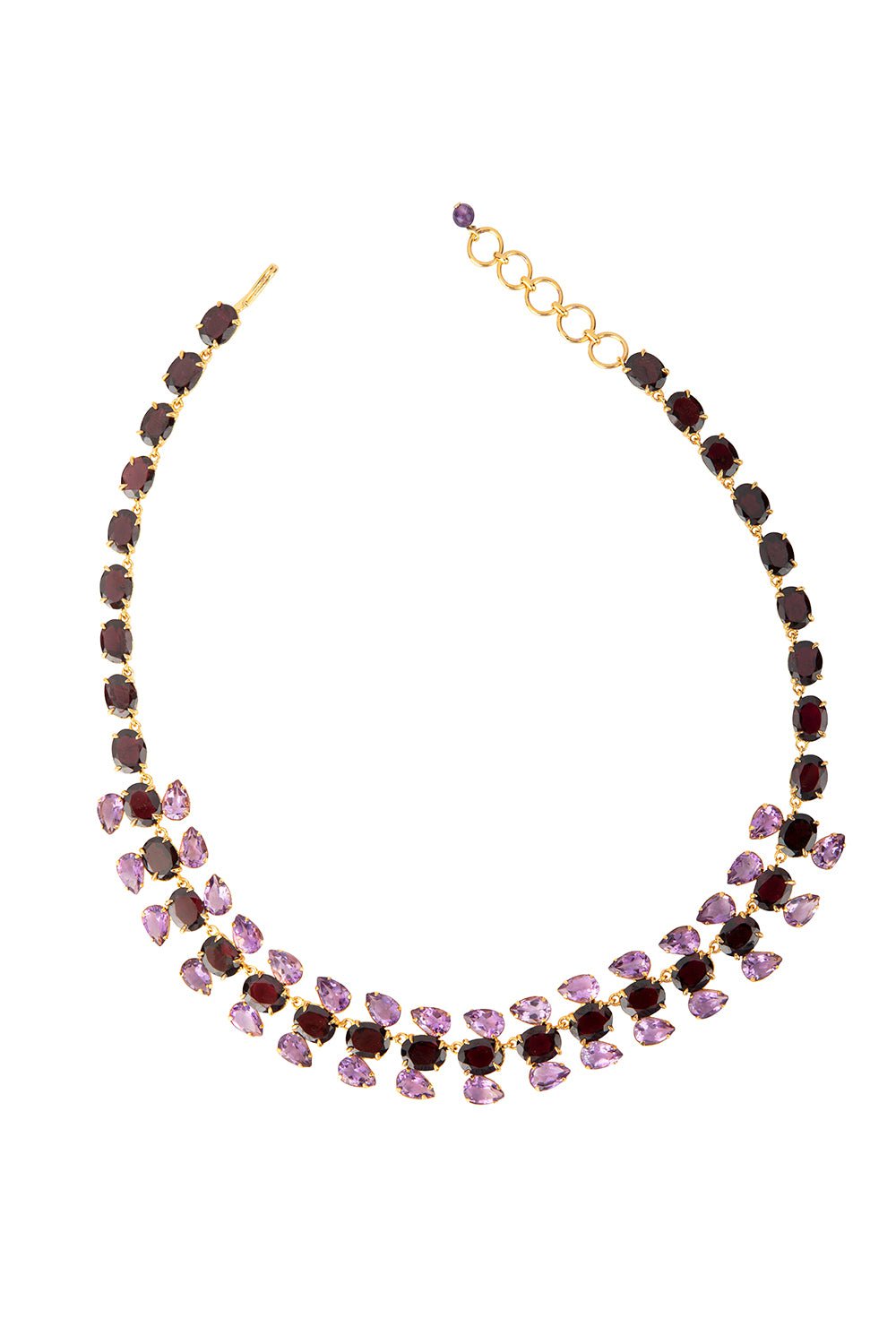 BOUNKIT JEWELRY-Garnet Amethyst Sharon Necklace-RED/PRPL