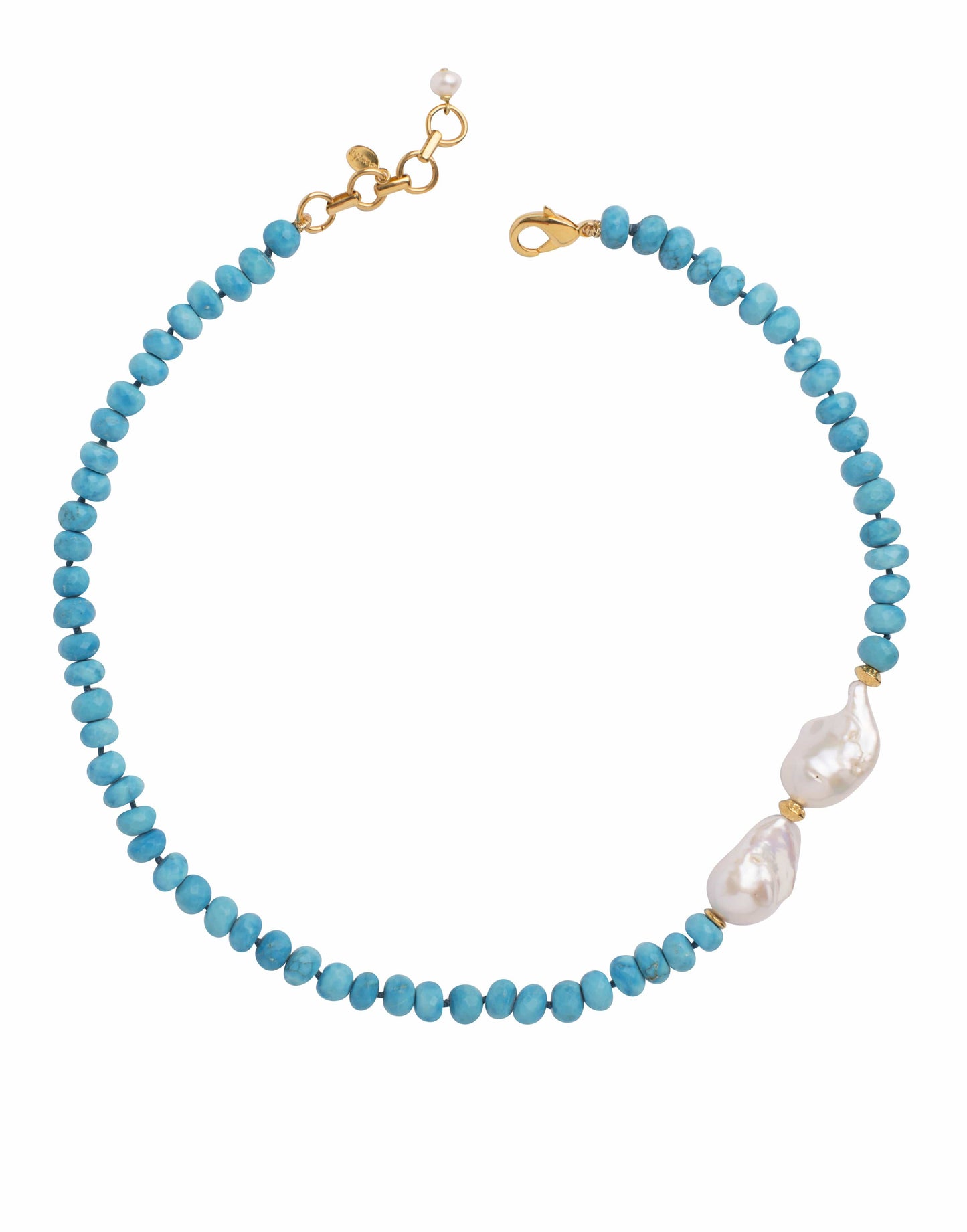 BOUNKIT JEWELRY-Barque Pearl & Turquoise Necklace-TURQ