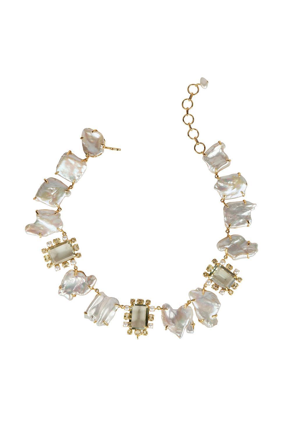 Pearl Amethyst Jana Cuff Bracelet-WHT/GRN-JEWELRYBOUTIQUENECKLACE O-BOUNKIT JEWELRY