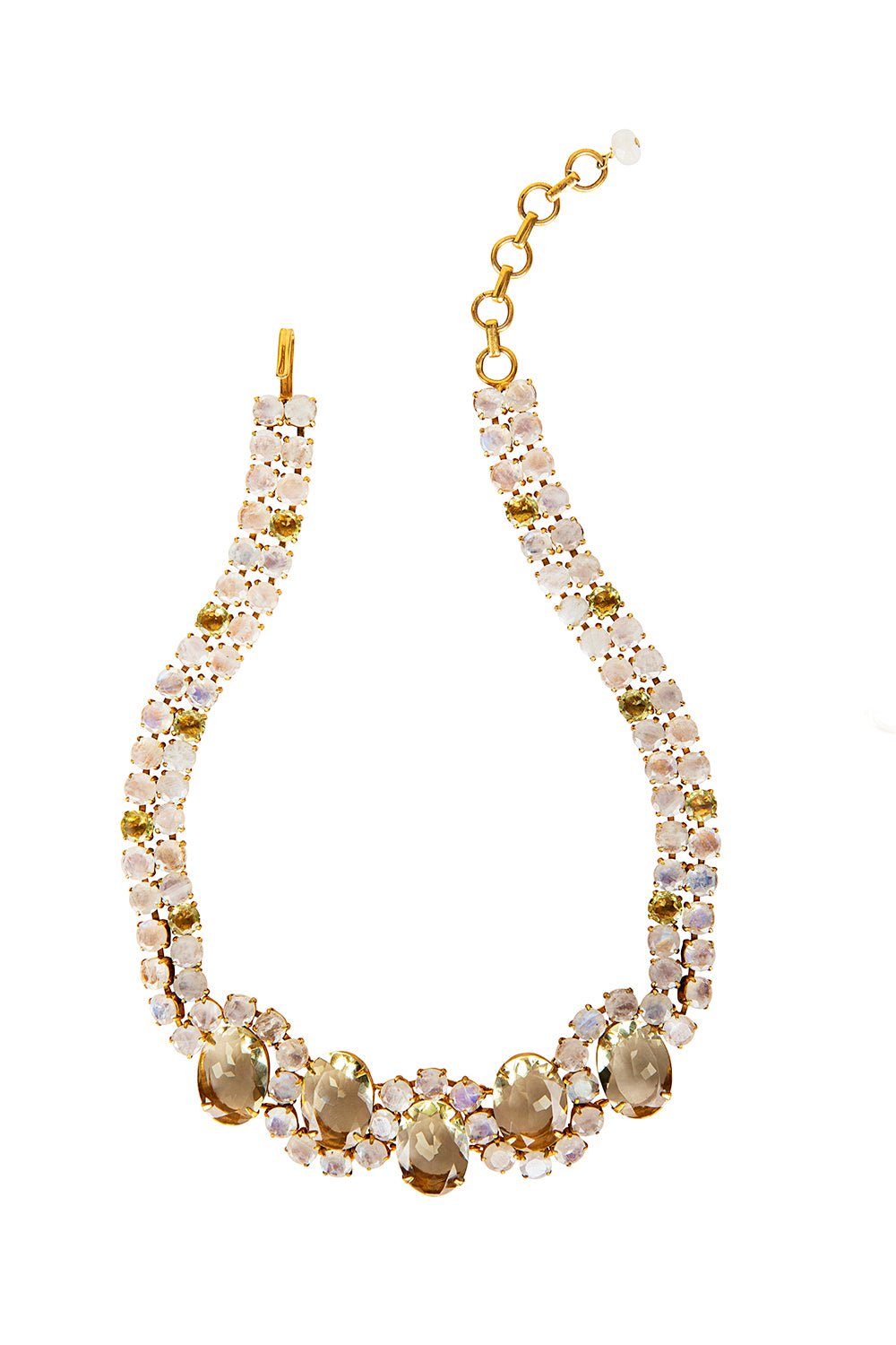 BOUNKIT JEWELRY-Moonstone Quartz Necklace-WHT/YLW