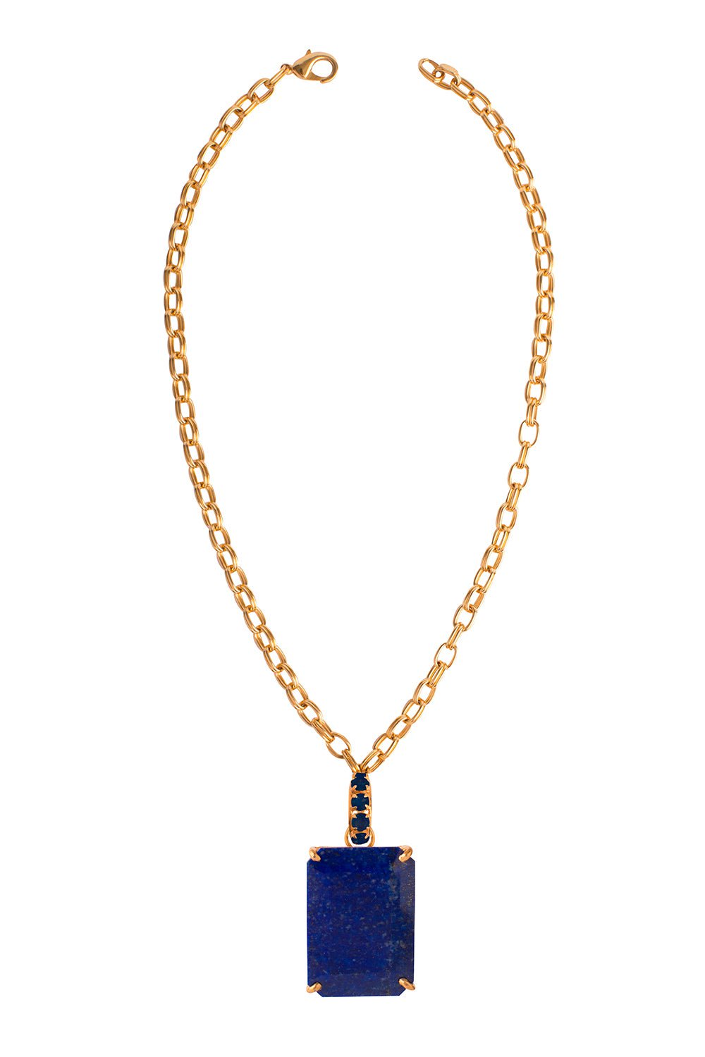BOUNKIT JEWELRY-Lapis Pendant Necklace-YELLOW