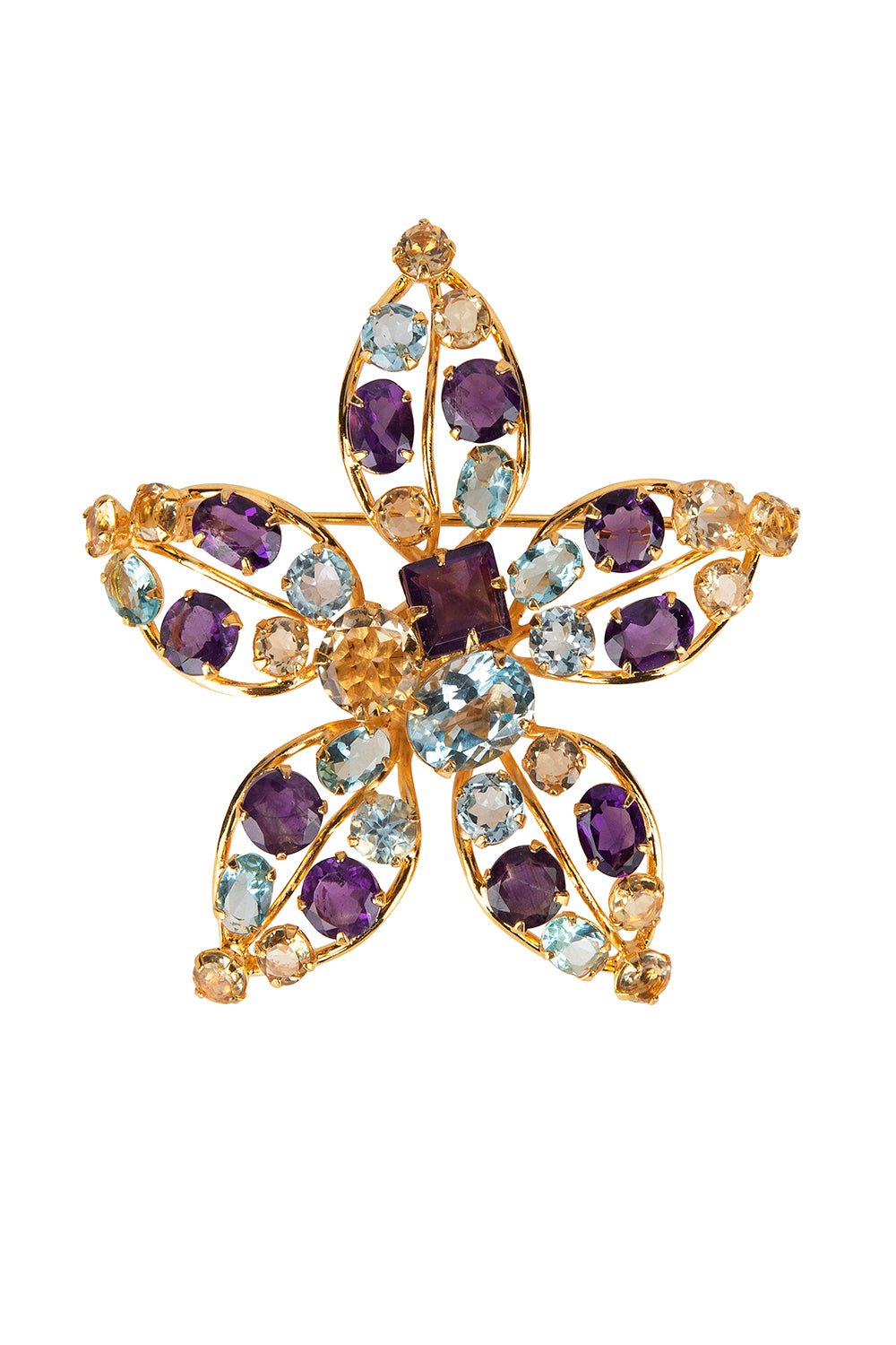 BOUNKIT JEWELRY-Amethyst Quartz Brooch-PURPLE