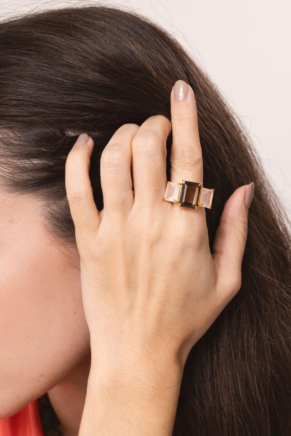 BOUNKIT JEWELRY-Quartz Annette Ring-BROWN