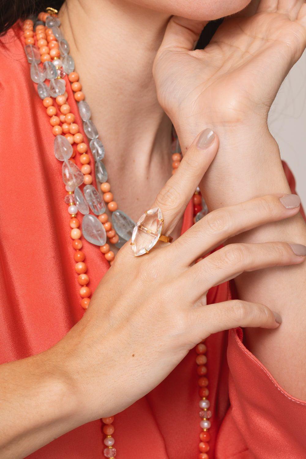 BOUNKIT JEWELRY-Quartz Antoinette Ring-CLEAR
