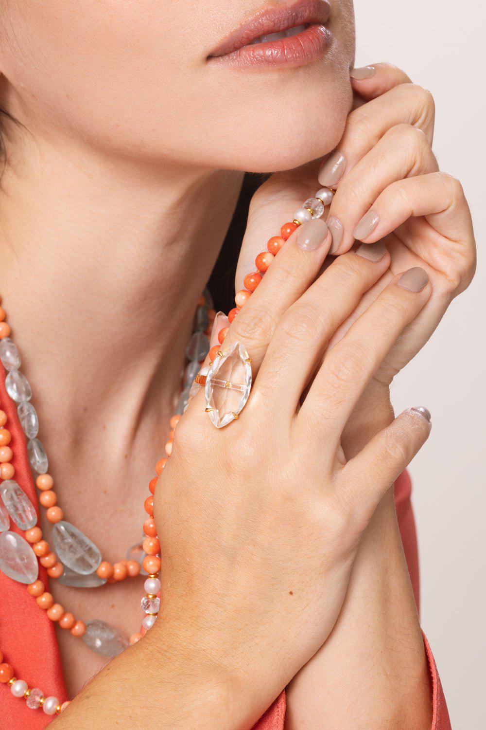 BOUNKIT JEWELRY-Quartz Antoinette Ring-CLEAR