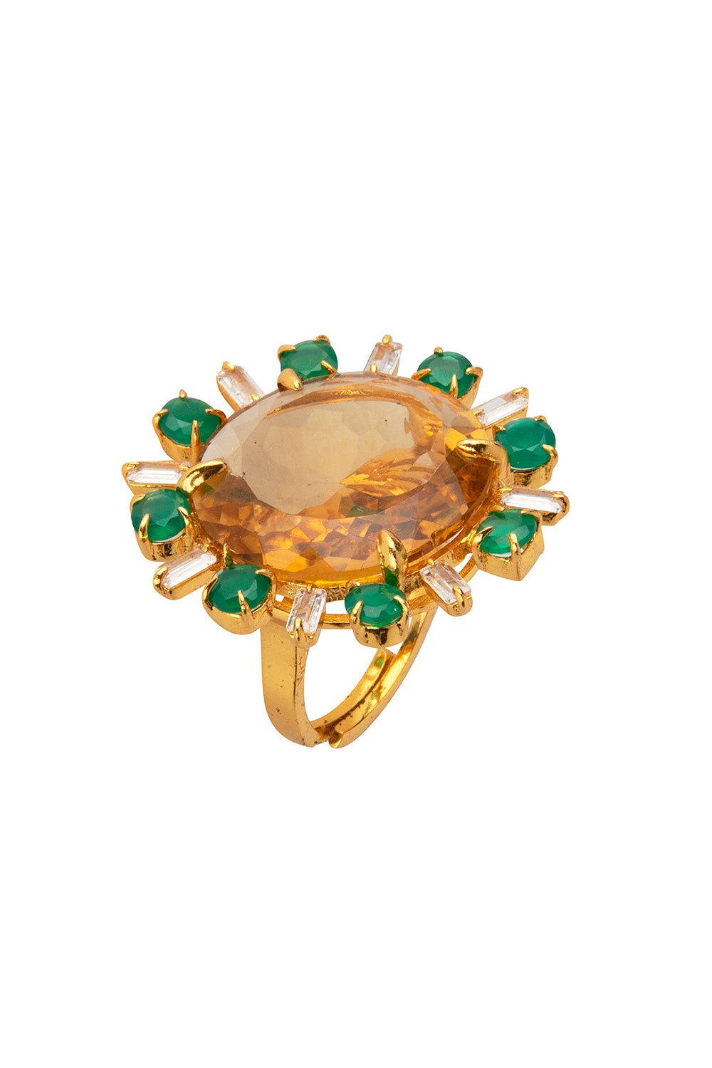 BOUNKIT JEWELRY-Quartz Onyx Elsa Ring-ORANGE