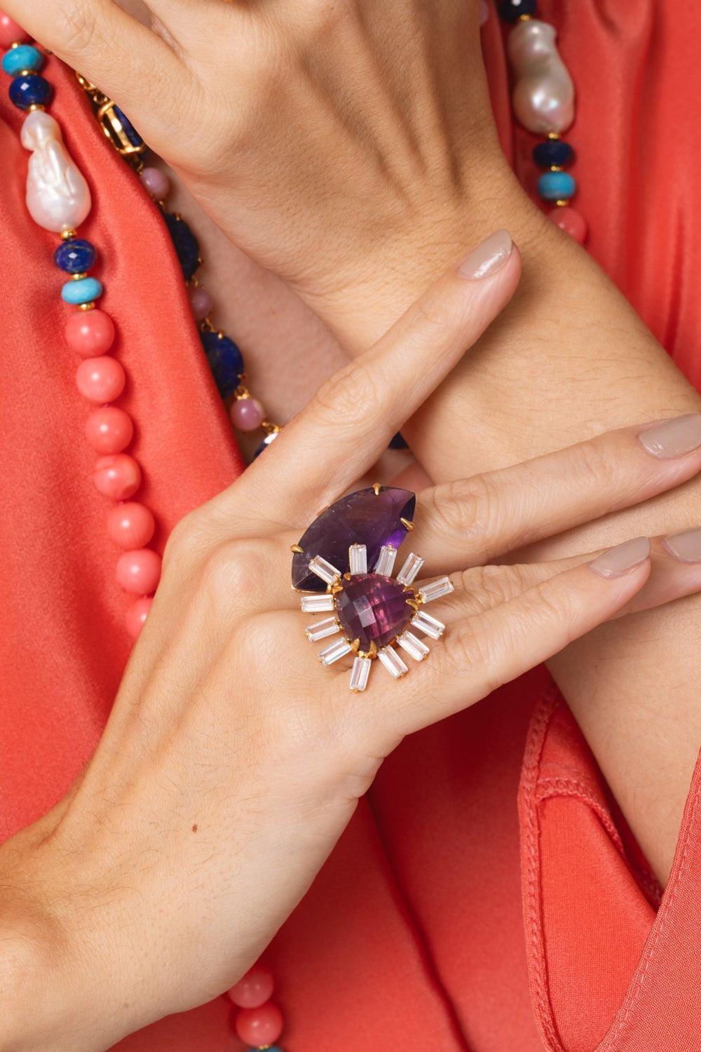 BOUNKIT JEWELRY-Amethyst Antoinette Ring-PRPLE