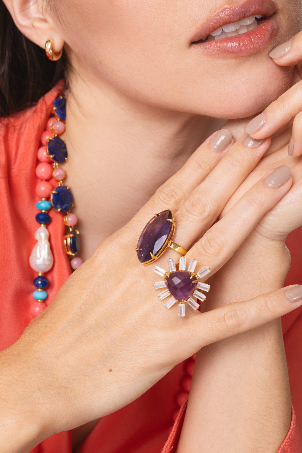 BOUNKIT JEWELRY-Amethyst Antoinette Ring-PRPLE