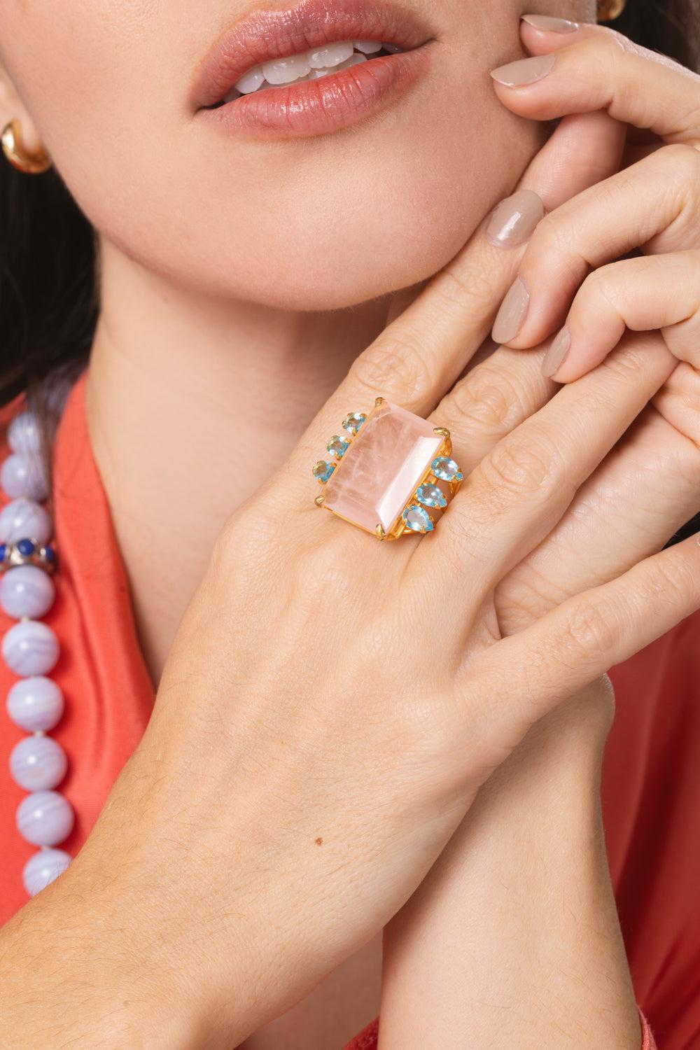 BOUNKIT JEWELRY-Topaz Quartz Zahra Ring-ROSE