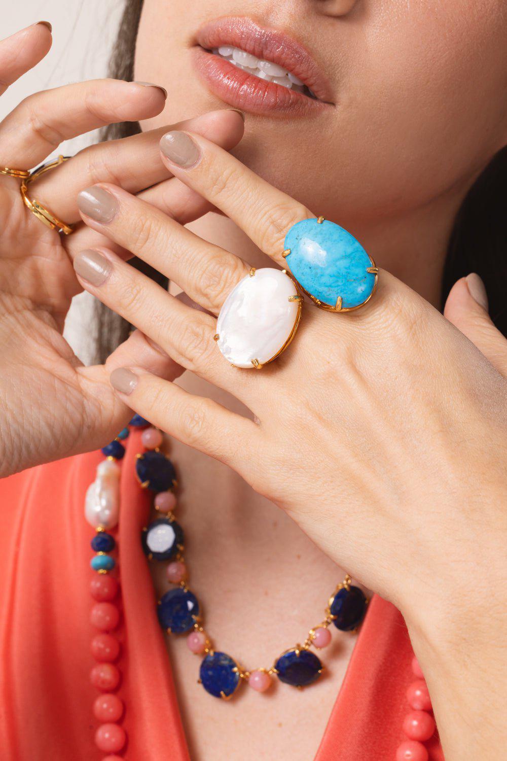 BOUNKIT JEWELRY-Pearl Barbara Ring-WHITE