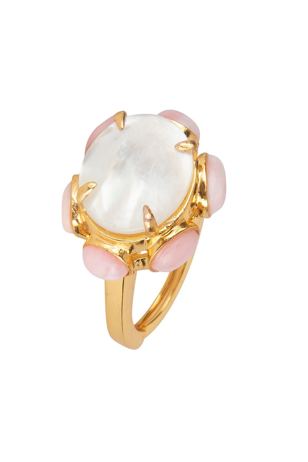 BOUNKIT JEWELRY-Pink Opal Harriet Ring-WHT/PNK