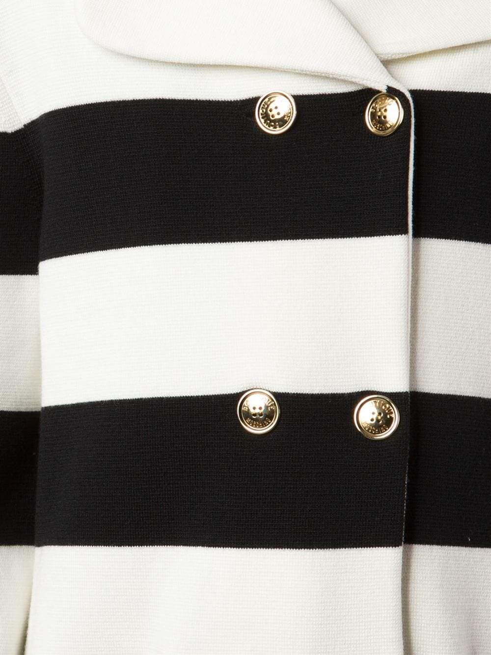 BOUTIQUE MOSCHINO-Double Breasted Stripe Coat-