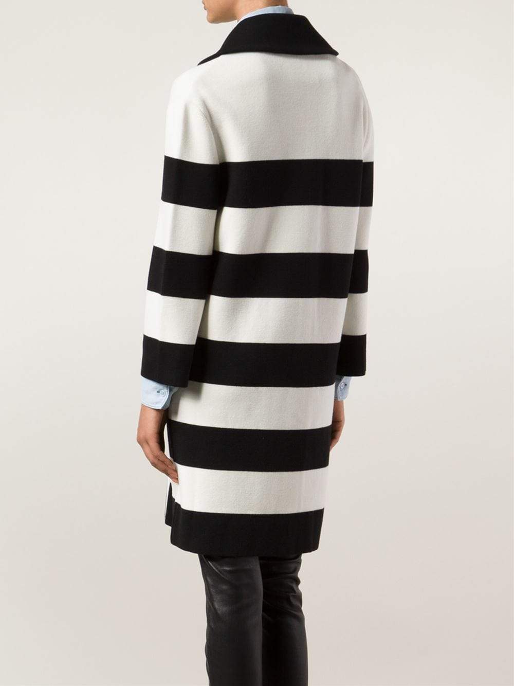 BOUTIQUE MOSCHINO-Double Breasted Stripe Coat-