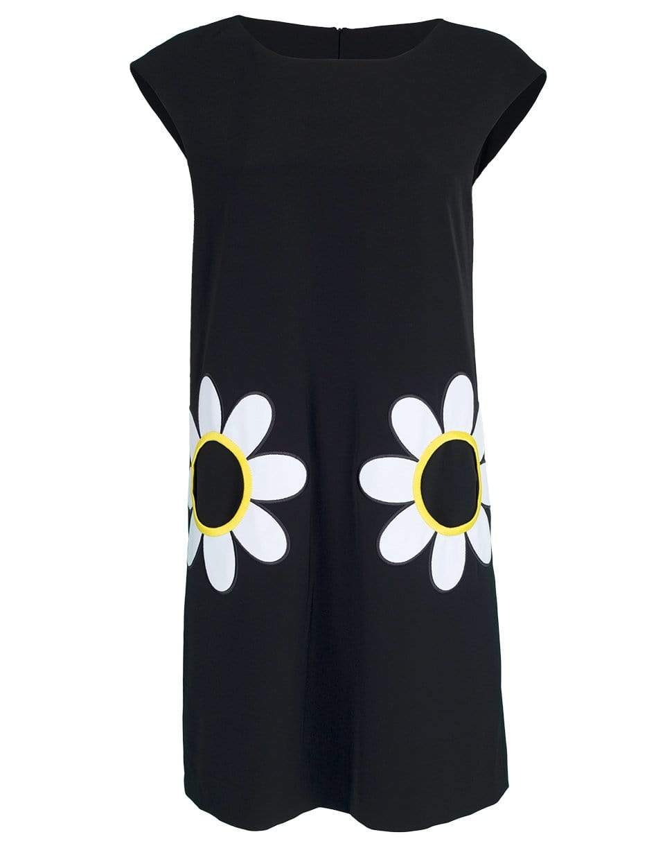BOUTIQUE MOSCHINO-Cap Sleeve Daisy Pocket Shift Dress-