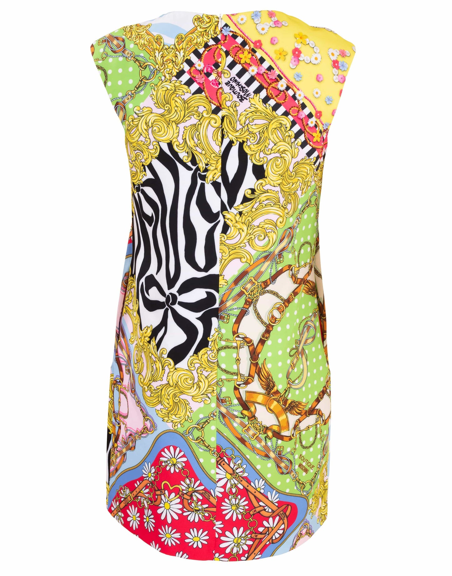 BOUTIQUE MOSCHINO-Sleeveless Fantasy Print Shift Dress-