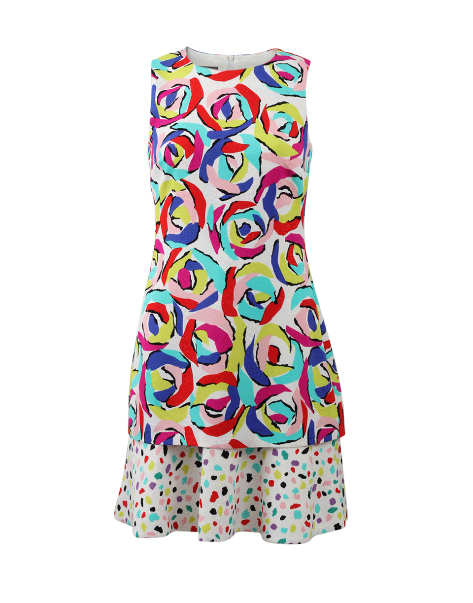 BOUTIQUE MOSCHINO-Flutter Bottom Print Dress-