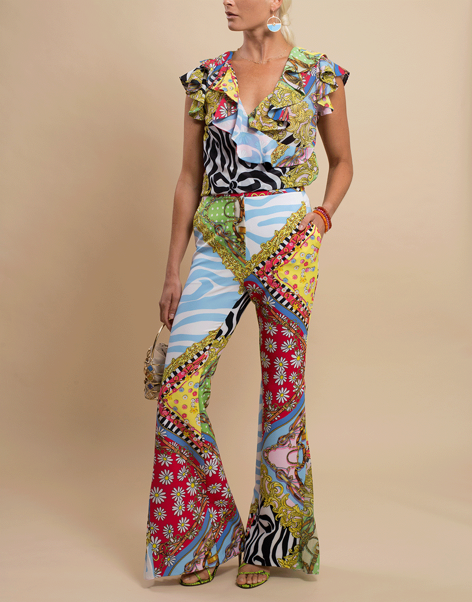 BOUTIQUE MOSCHINO-Fantasy Print Flared Pant-
