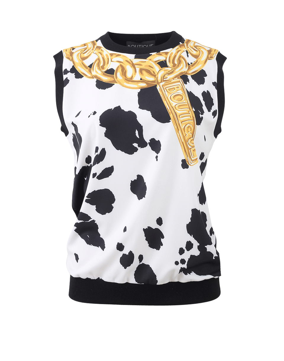 BOUTIQUE MOSCHINO-Chain Print Knit Top-