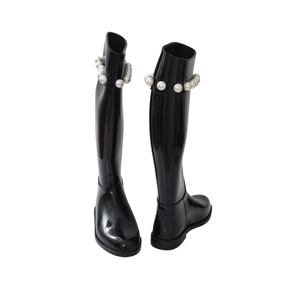 BOUTIQUE MOSCHINO-Pearl Detail Rainboot-