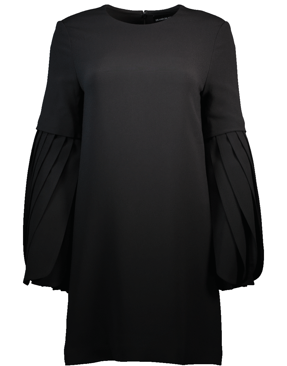 BRANDON MAXWELL-Petal Sleeve Dress-BLACK