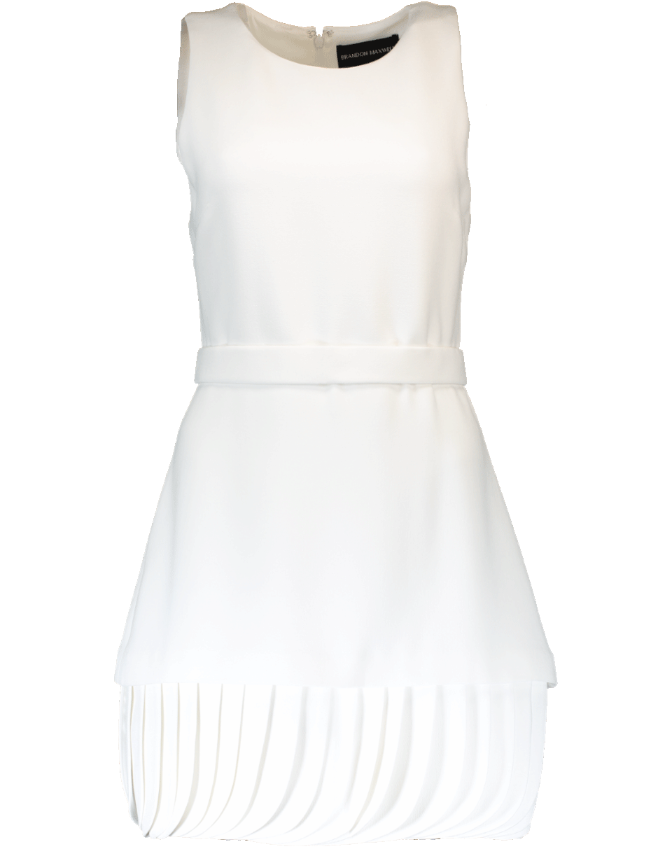 BRANDON MAXWELL-Belted Layered Petal Hem Dress-