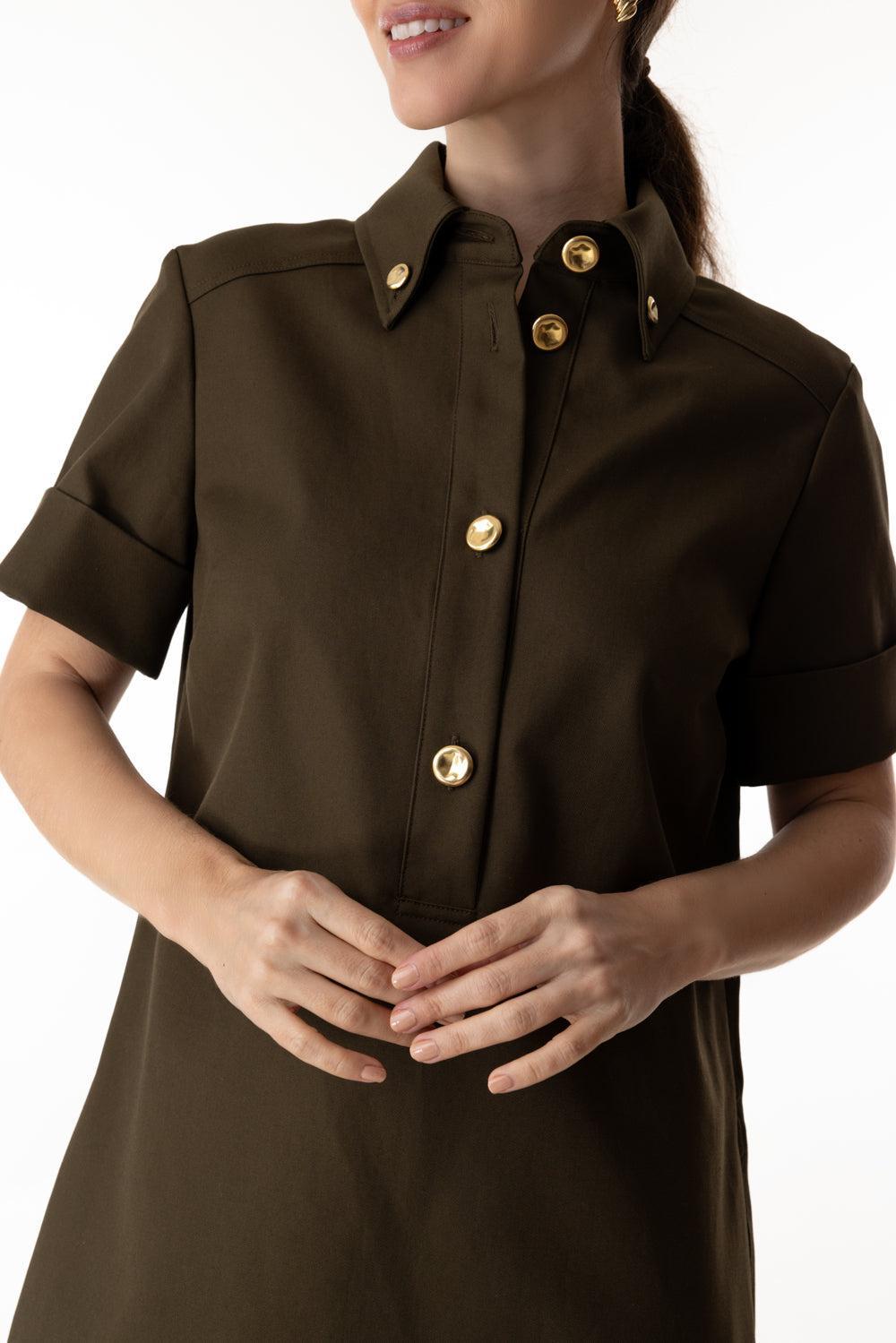 The Noelle Dress-OLIVE-2-CLOTHINGDRESSCASUAL-BRANDON MAXWELL