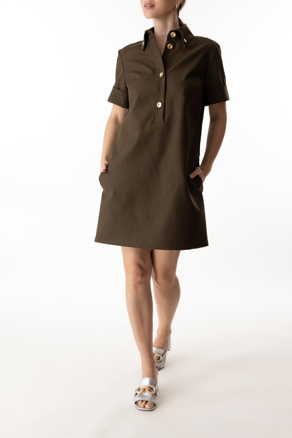The Noelle Dress-OLIVE-2-CLOTHINGDRESSCASUAL-BRANDON MAXWELL