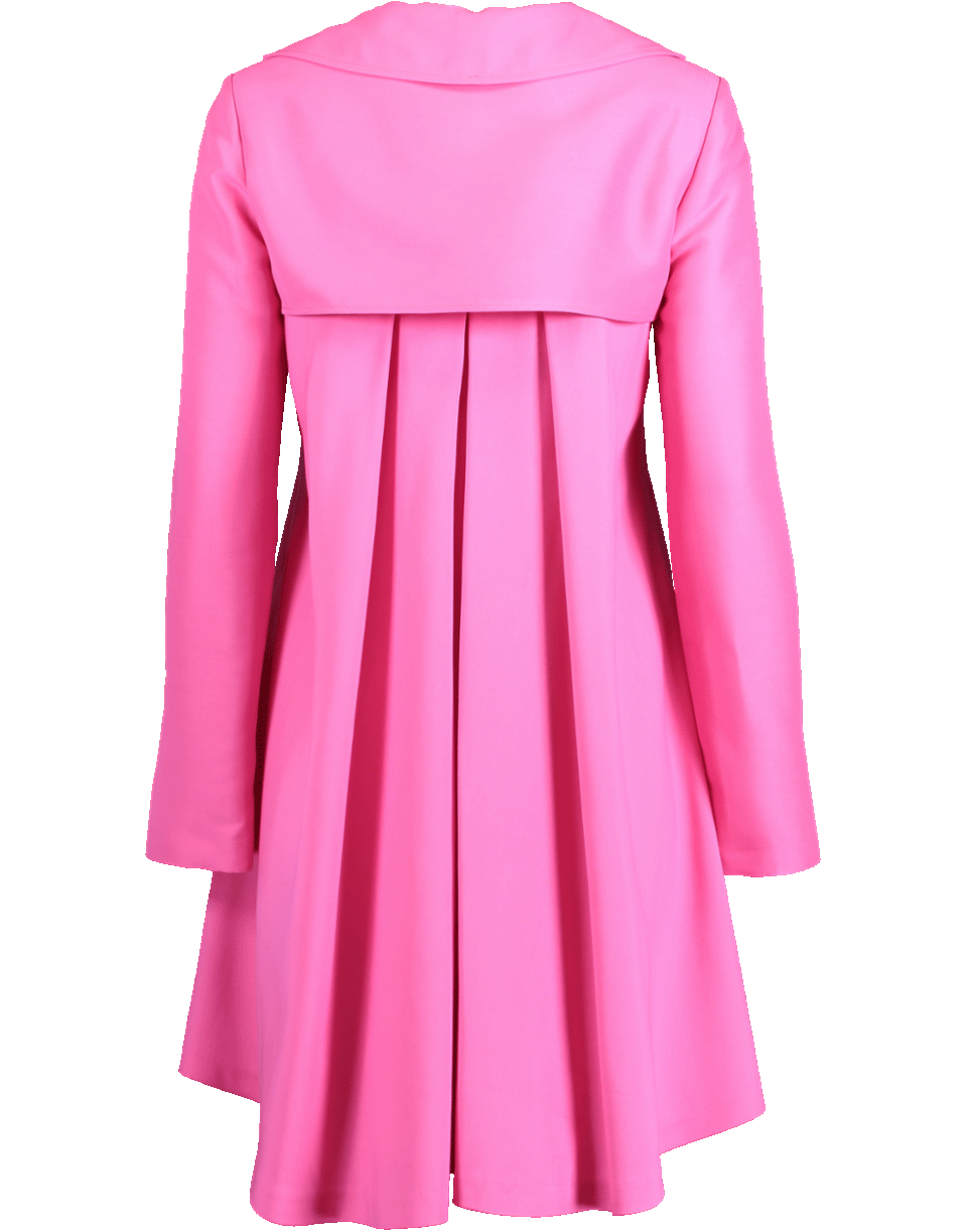 BRANDON MAXWELL-Faille Pleated Back Polo Dress-