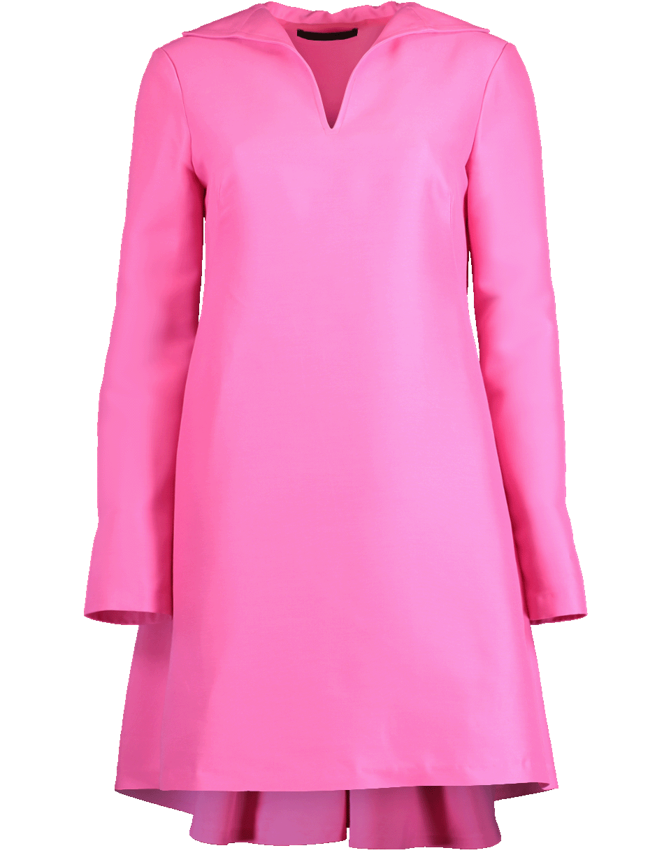 BRANDON MAXWELL-Faille Pleated Back Polo Dress-