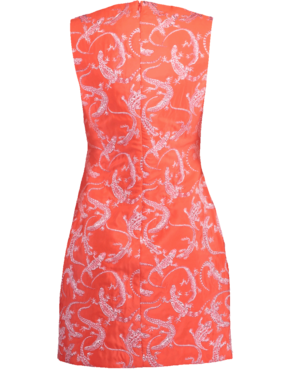 BRANDON MAXWELL-Lizard Jacquard Mini Dress-