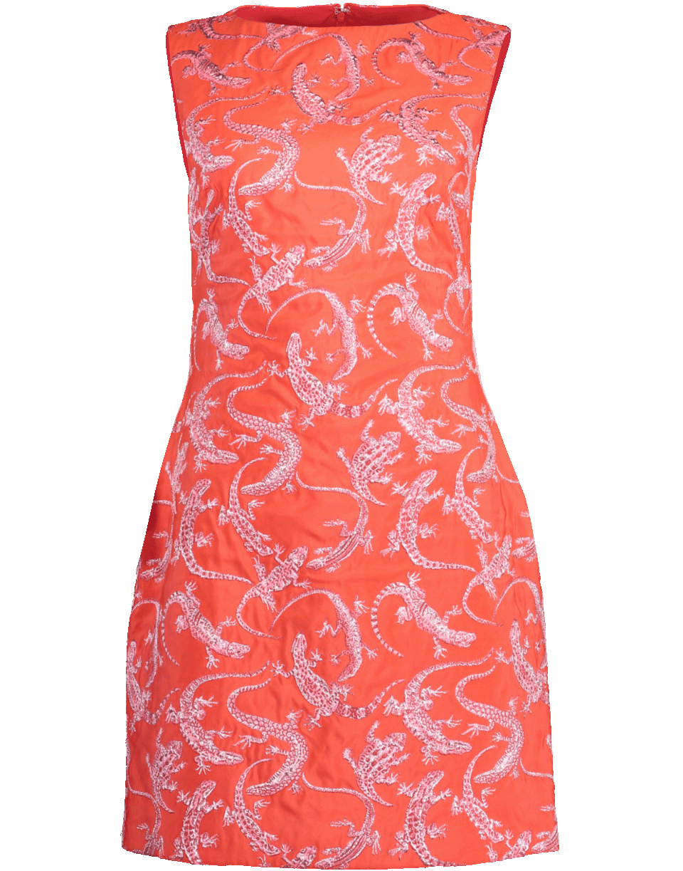 BRANDON MAXWELL-Lizard Jacquard Mini Dress-