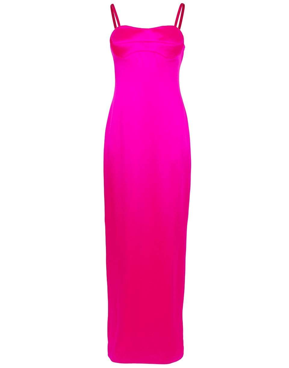 BRANDON MAXWELL-Strapless Column Bustier Gown-ELECPINK