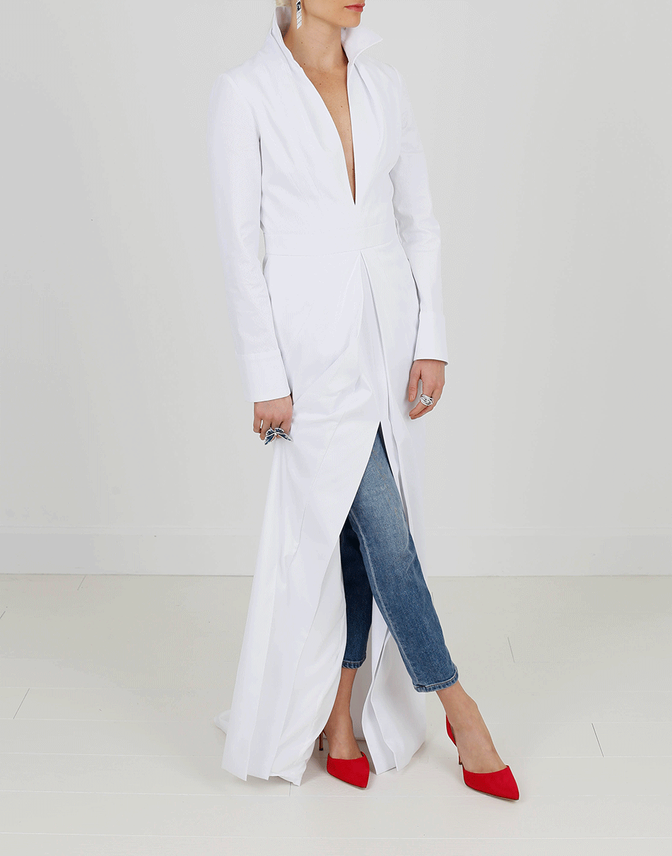 BRANDON MAXWELL-Cotton Twill Maxi Dress-