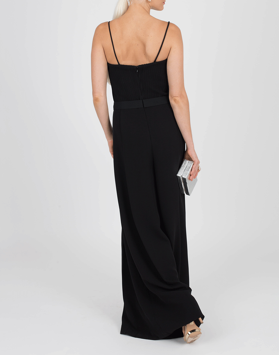 BRANDON MAXWELL-Ribbed Bodice Jumpsuit-BLACK