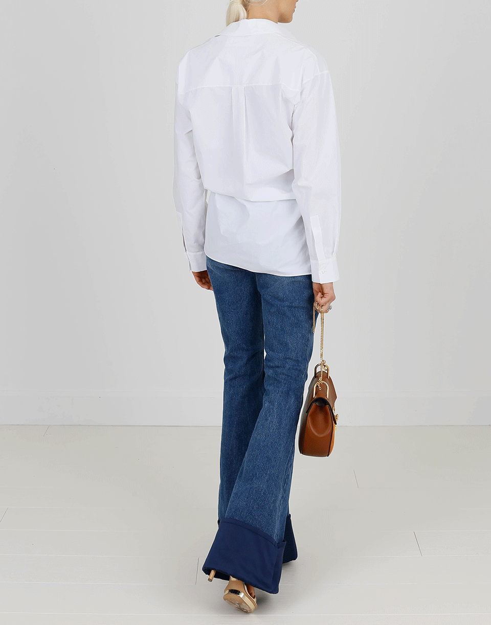 BRANDON MAXWELL-Satin Cuff Denim-