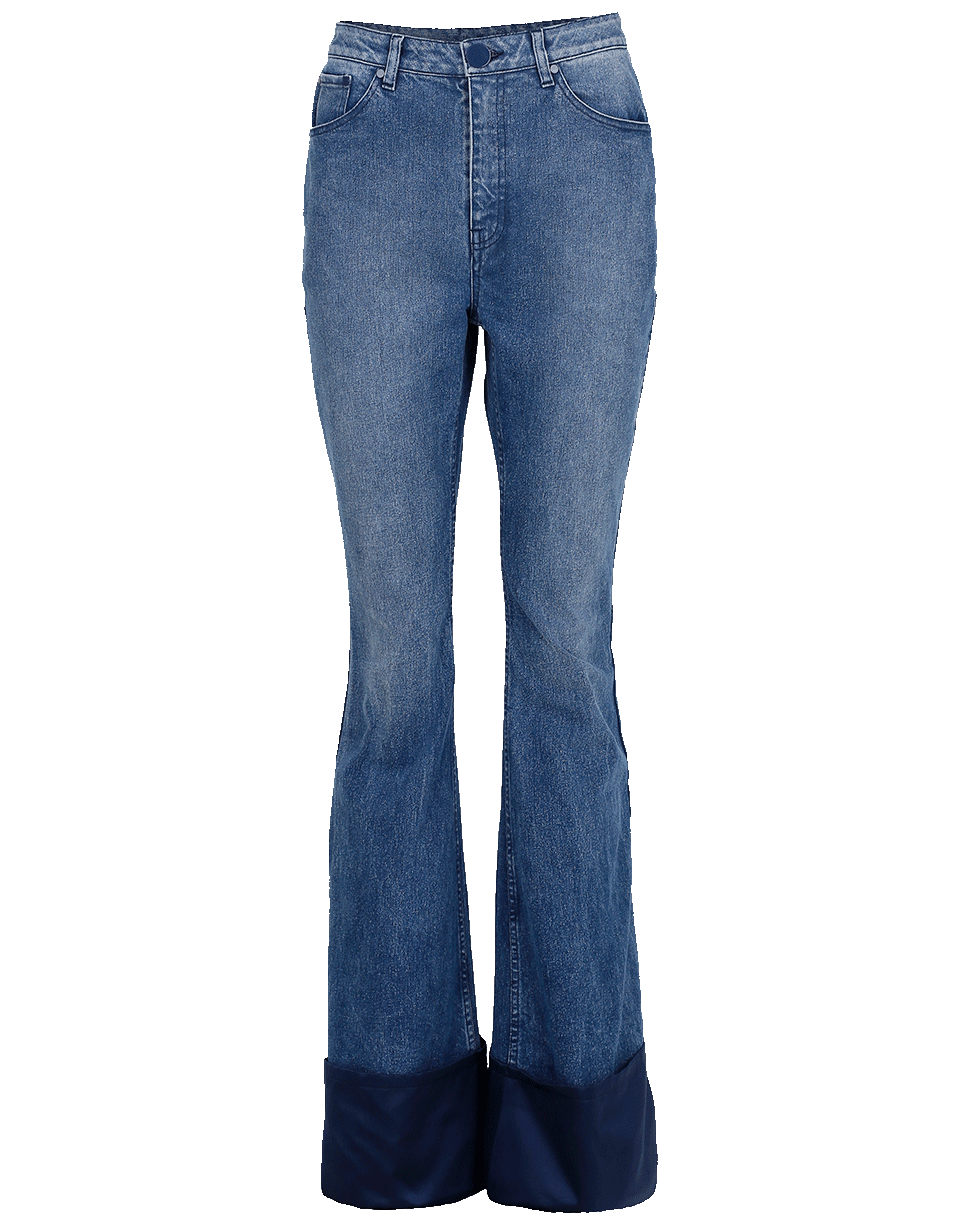 BRANDON MAXWELL-Satin Cuff Denim-