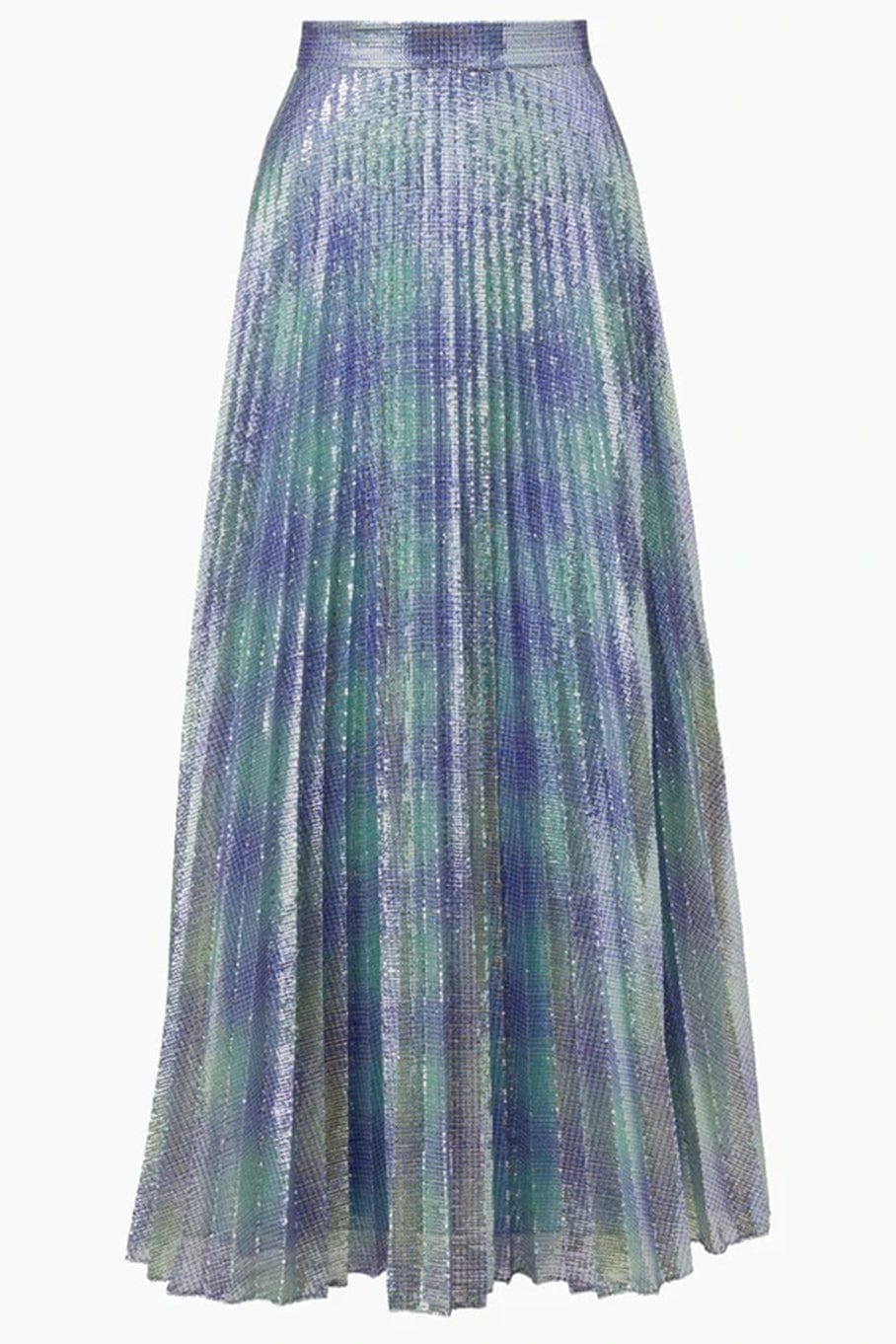 BRANDON MAXWELL-Sequin Pleated Skirt-