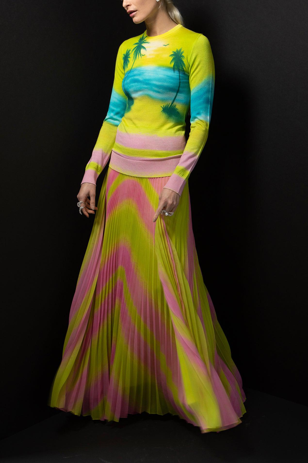 BRANDON MAXWELL-Pleated Skirt-