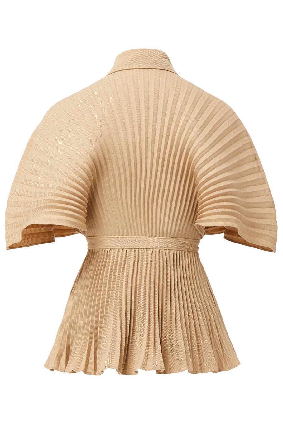 BRANDON MAXWELL-Pleated Button Up Top Belt-