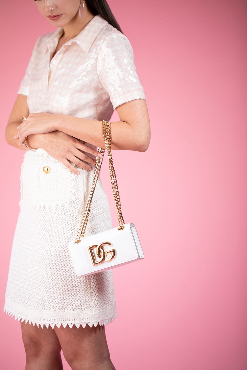 BRANDON MAXWELL-Liquid Sequin Polo-