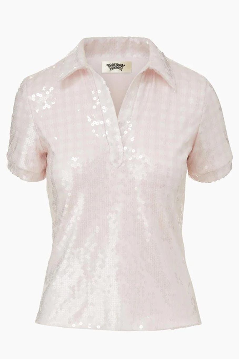 BRANDON MAXWELL-Liquid Sequin Polo-
