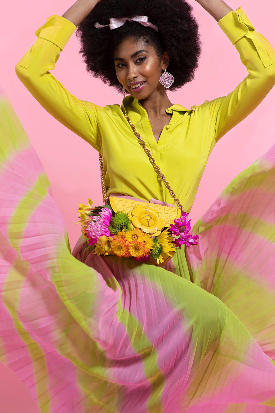 BRANDON MAXWELL-Silk Button Down Shirt - Evening Primrose-