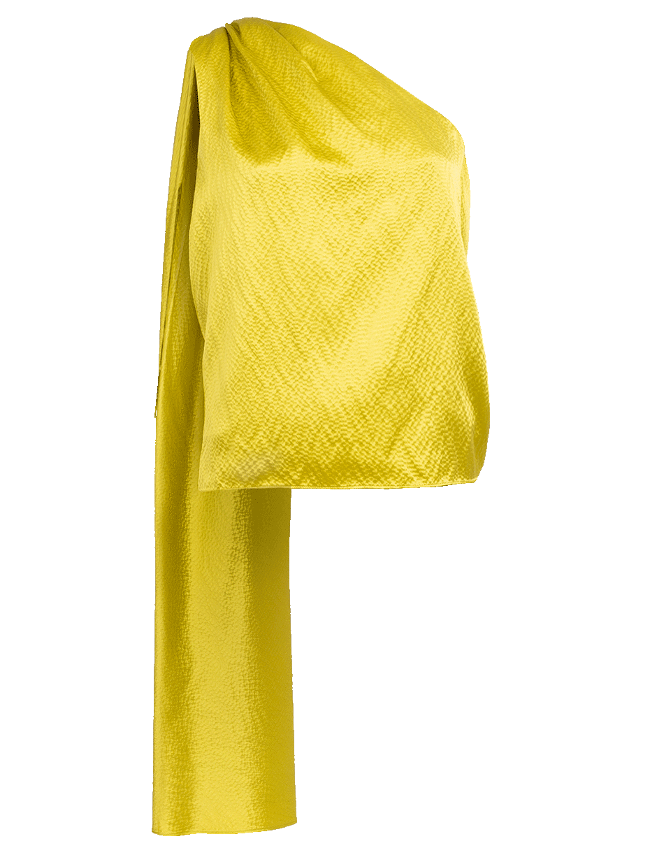 BRANDON MAXWELL-One Shoulder Tie Neck Blouse-